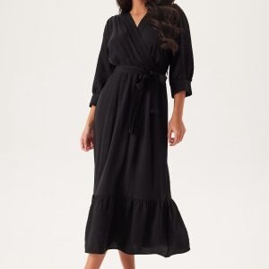 BUBBLEROOM Puff Sleeve Structured Dress  Black XS