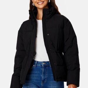 BUBBLEROOM Rahima Drawstring Waist Puffer Jacket Black 44