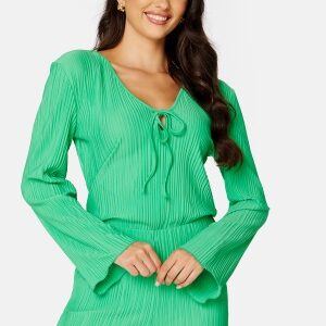 BUBBLEROOM Randy pleated top Light green S