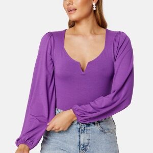 BUBBLEROOM Rudina puff sleeve top Purple XS