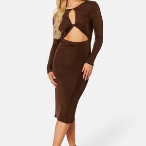 BUBBLEROOM Rylin cut out dress Brown L