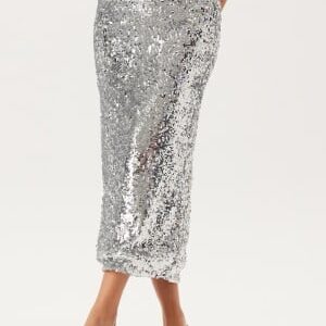 BUBBLEROOM Sequin Midi Skirt Silver S