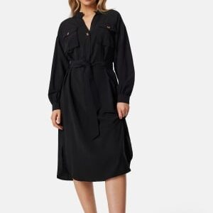 BUBBLEROOM Shaima Cargo Shirt Dress Black S