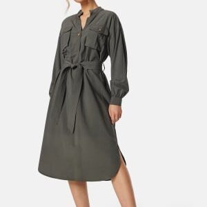 BUBBLEROOM Shaima Cargo Shirt Dress Khaki green S