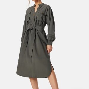 BUBBLEROOM Shaima Cargo Shirt Dress Khaki green XS