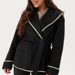 BUBBLEROOM Shawl Collar Wool Blend Jacket Black M