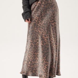 BUBBLEROOM Shimmer Midaxi Skirt Leopard/Brown S