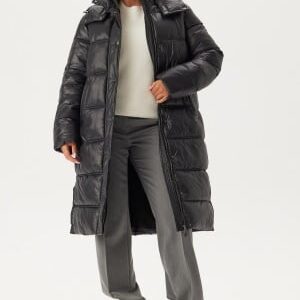 BUBBLEROOM Semi Shiny Long Padded Jacket Black M