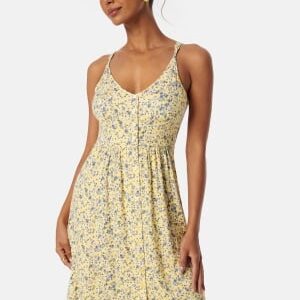 BUBBLEROOM Short Floral Strap Dress Yellow/Floral 2XL