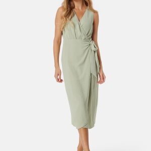 BUBBLEROOM Sleeveless Wrap Dress Dusty green XS