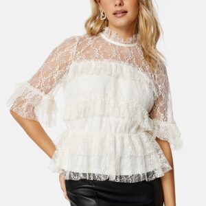 BUBBLEROOM Frill Lace Blouse Offwhite 46