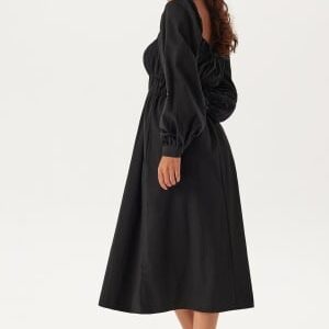 BUBBLEROOM Smock Midi Dress Black S