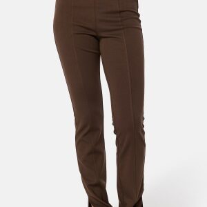 BUBBLEROOM Sofi slit trousers Dark brown XS