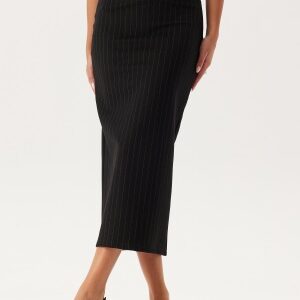 BUBBLEROOM Soft Midi Skirt Black/Striped XS