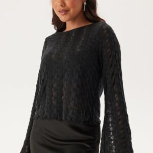 BUBBLEROOM Structure Boatneck Top Black S