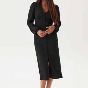 BUBBLEROOM Structure Button Midi Dress Black XS