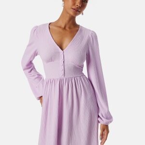 BUBBLEROOM Structure Button Short Dress Lilac XL