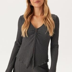 BUBBLEROOM Structure Cardigan Top Dark grey S