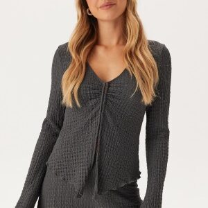 BUBBLEROOM Structure Cardigan Top Dark grey XS