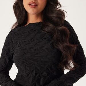 BUBBLEROOM Structure Long Sleeve Top Black XS