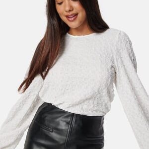 BUBBLEROOM Structure Puff Sleeve Top White S