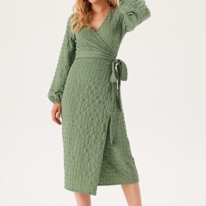 BUBBLEROOM Structure Wrap Dress Dusty green XS