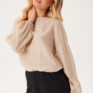 BUBBLEROOM Structured L/S Blouse  Light beige S