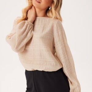 BUBBLEROOM Structured L/S Blouse  Light beige XS