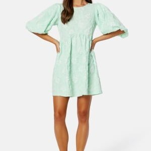 BUBBLEROOM Summer Luxe Puff Mini Dress Green 48