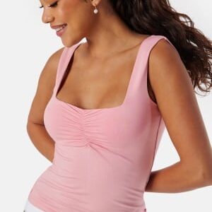 BUBBLEROOM Sweetheart Neckline Tank Top Light pink S