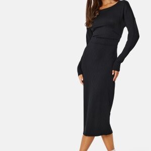 BUBBLEROOM Taylor rib dress Black S