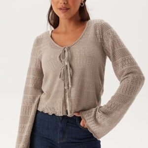 BUBBLEROOM Tie Cardigan Beige S