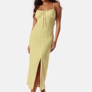 BUBBLEROOM Tie Strap Dress Yellow/Floral S