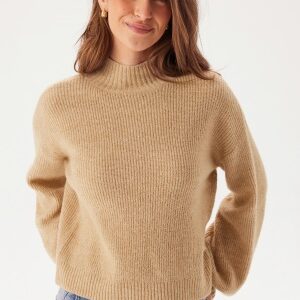 BUBBLEROOM Turtleneck Knitted Sweater Beige melange XS