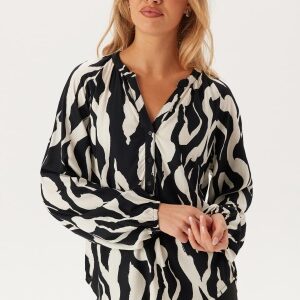 BUBBLEROOM V-neck Viscose L/S Blouse Patterned XS