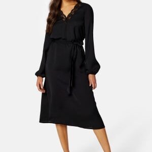 BUBBLEROOM Vallie midi lace dress Black S