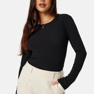 BUBBLEROOM Varja Rib Top Black S