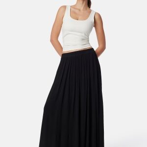 BUBBLEROOM Noele Viscose Crepe Maxi Skirt Black XS