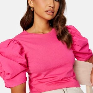 BUBBLEROOM Wesley puff sleeve top Pink XS