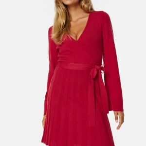 BUBBLEROOM Quinn Wrap Dress Red S