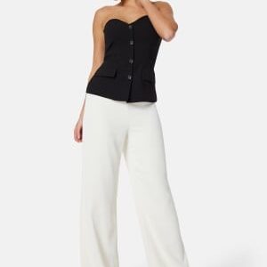 BUBBLEROOM Odelle Wide High Waist Pants Offwhite 36