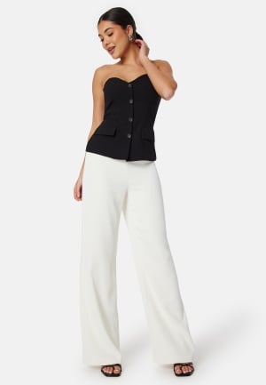 BUBBLEROOM Odelle Wide High Waist Pants Offwhite 44