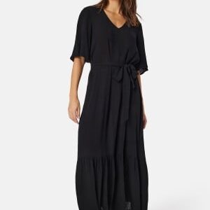 BUBBLEROOM Butterfly Sleeve Viscose Dress Black 34