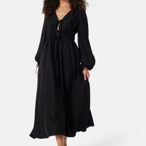 BUBBLEROOM V-neck Strap L/S Dress Black S