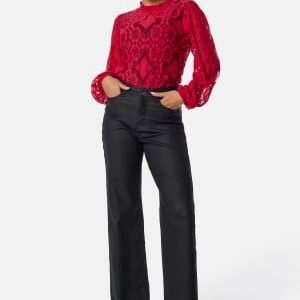 BUBBLEROOM Lace L/S Blouse Red XS