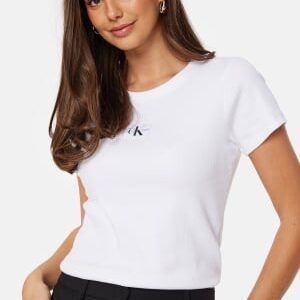 Calvin Klein Jeans Wowen Label Rib Slim Tee YAF Bright White L