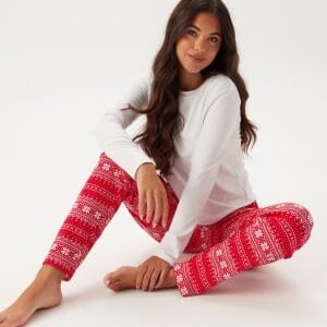 DORINA Bianca Pyjamas St0156-white/RED PRINT M