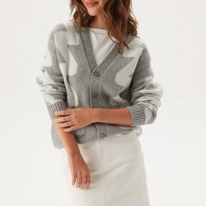 Dr. Denim Tom Cardigan Grey Melange Wave S