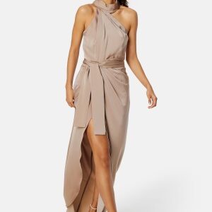 Elle Zeitoune Grace High Neck Dress Bronzed Champagne M (UK12)