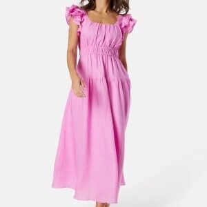 FOREVER NEW Athena Ruffle Midi Dress Candy Floss 38